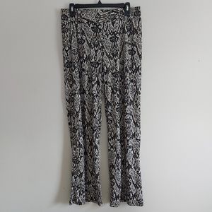 Women’s Iman Long Pants Size L Black White Gold